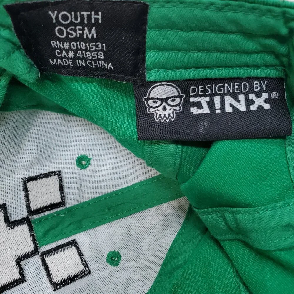 Jinx Minecraft Creeper Baseball Snapback Youth Hat